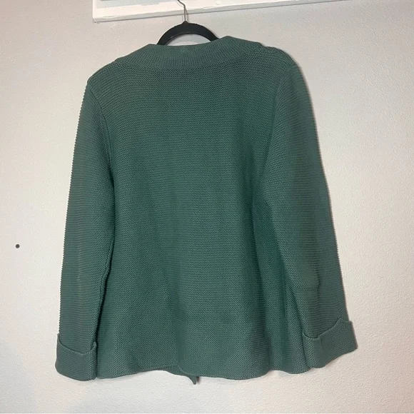 Knit Cardigan Green Snap Statement Large Button Front Size Large Cotton - Picture 8 of 10